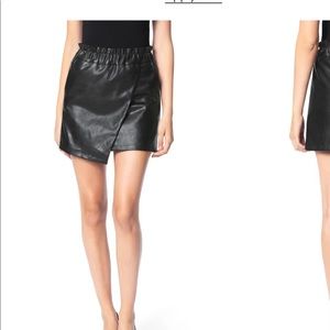 Joe’s wrap faux leather miniskirt